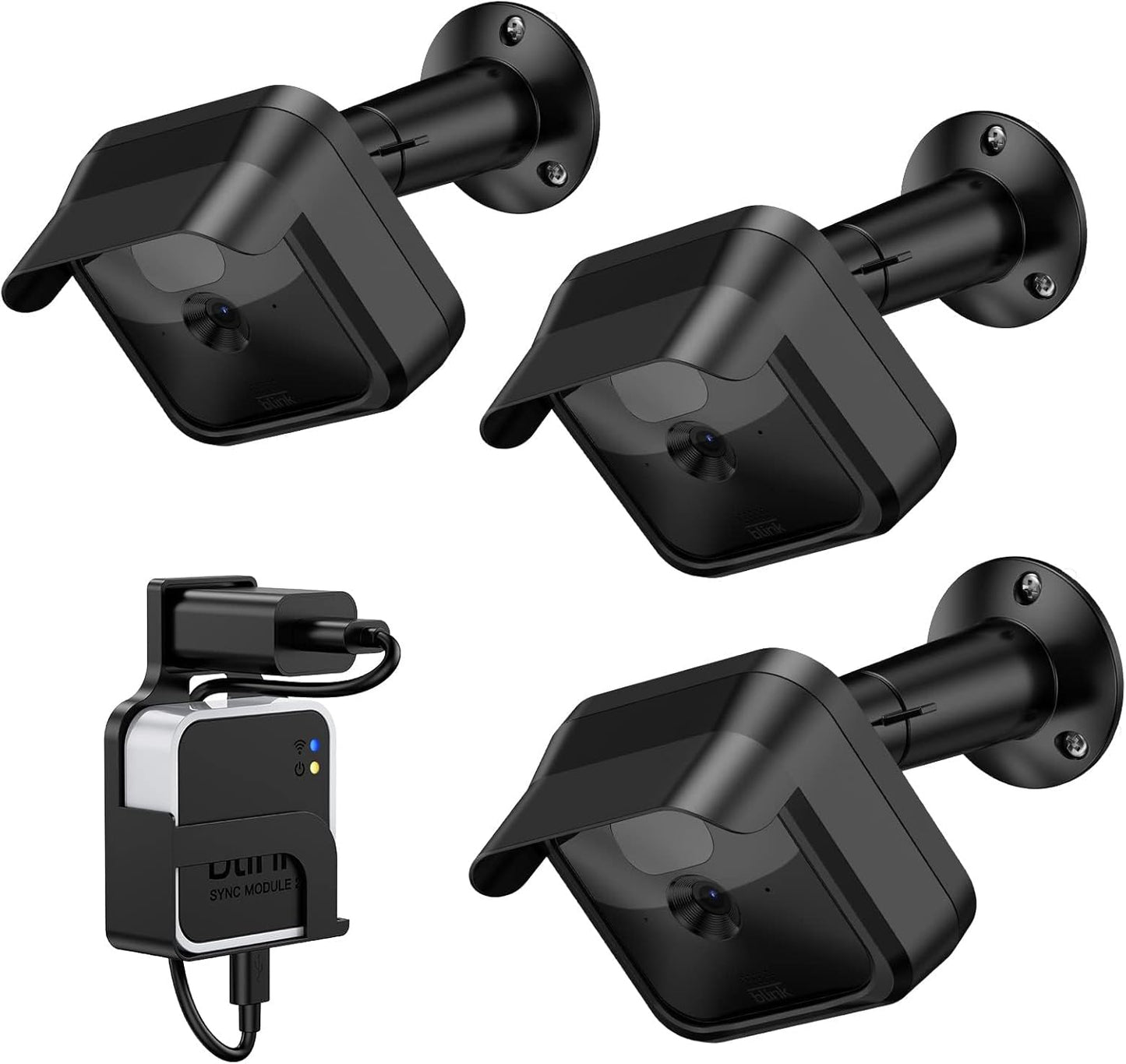 3 Pack Blink Outdoor Wall Mount: Weatherproof & Adjustable