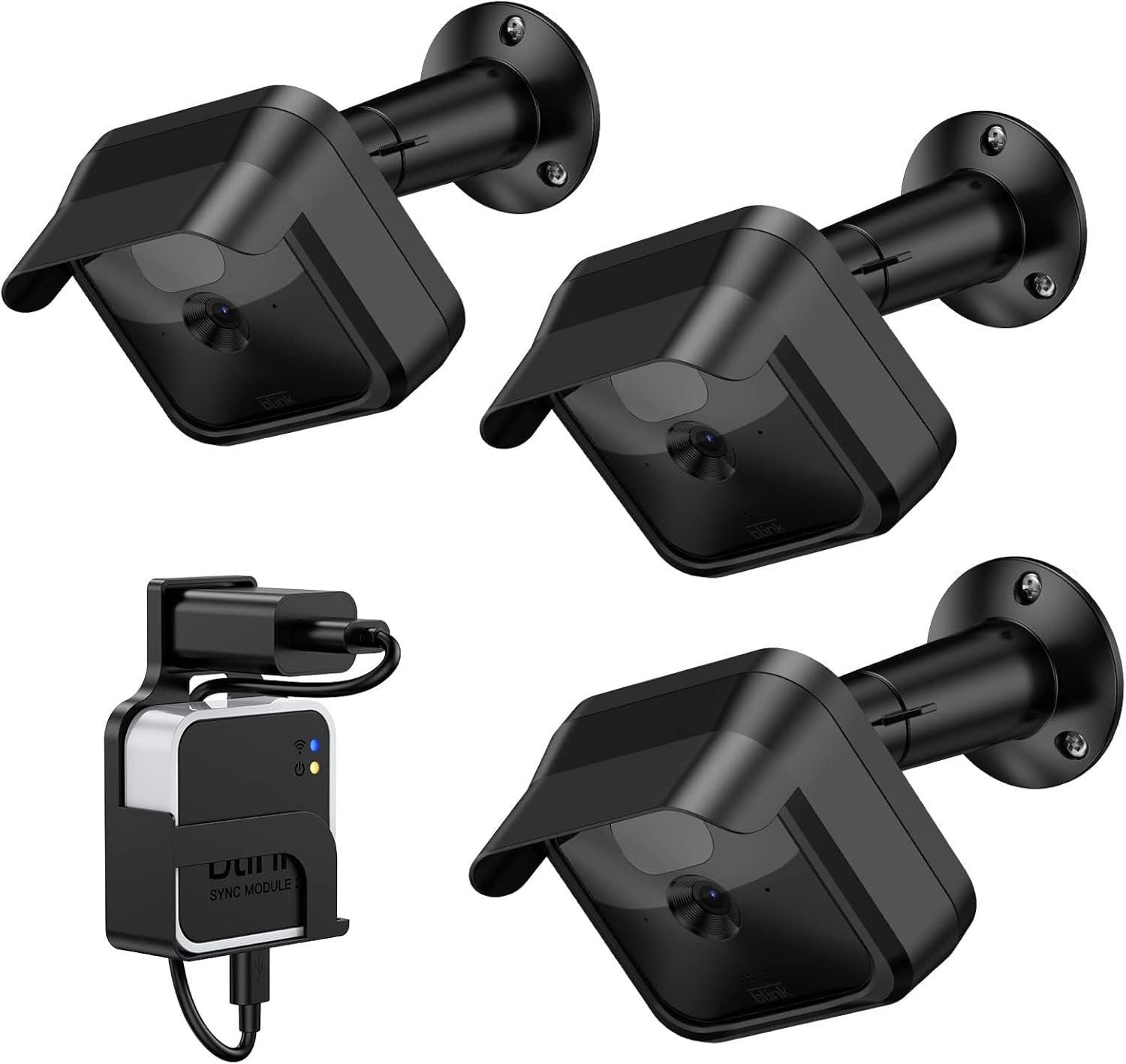 3 Pack Blink Outdoor Wall Mount: Weatherproof & Adjustable