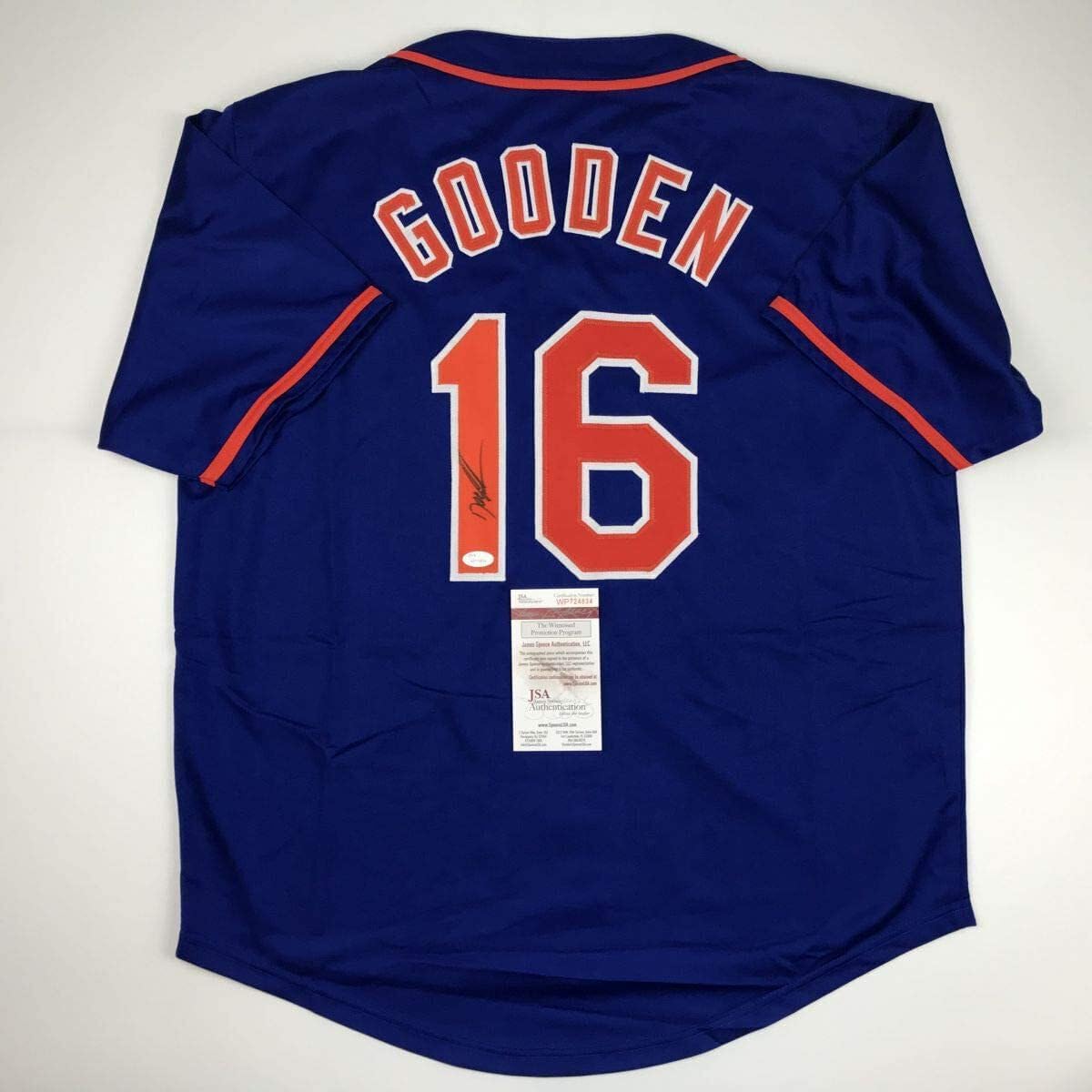Autographed Dwight Doc Gooden New York Baseball Jersey with JSA COA