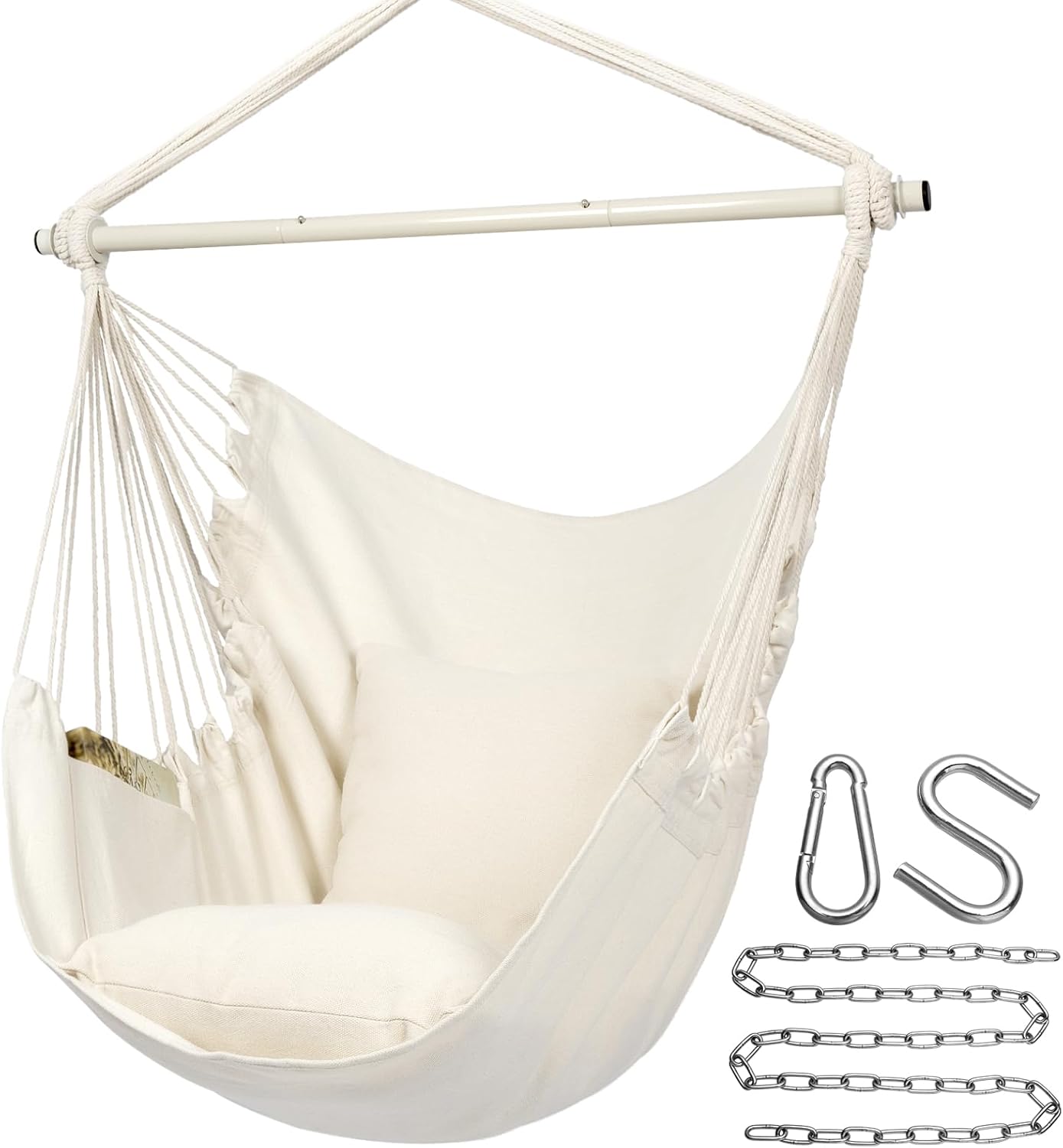 Y- STOP Hammock Chair Swing with Cushions for Indoor Outdoor Use