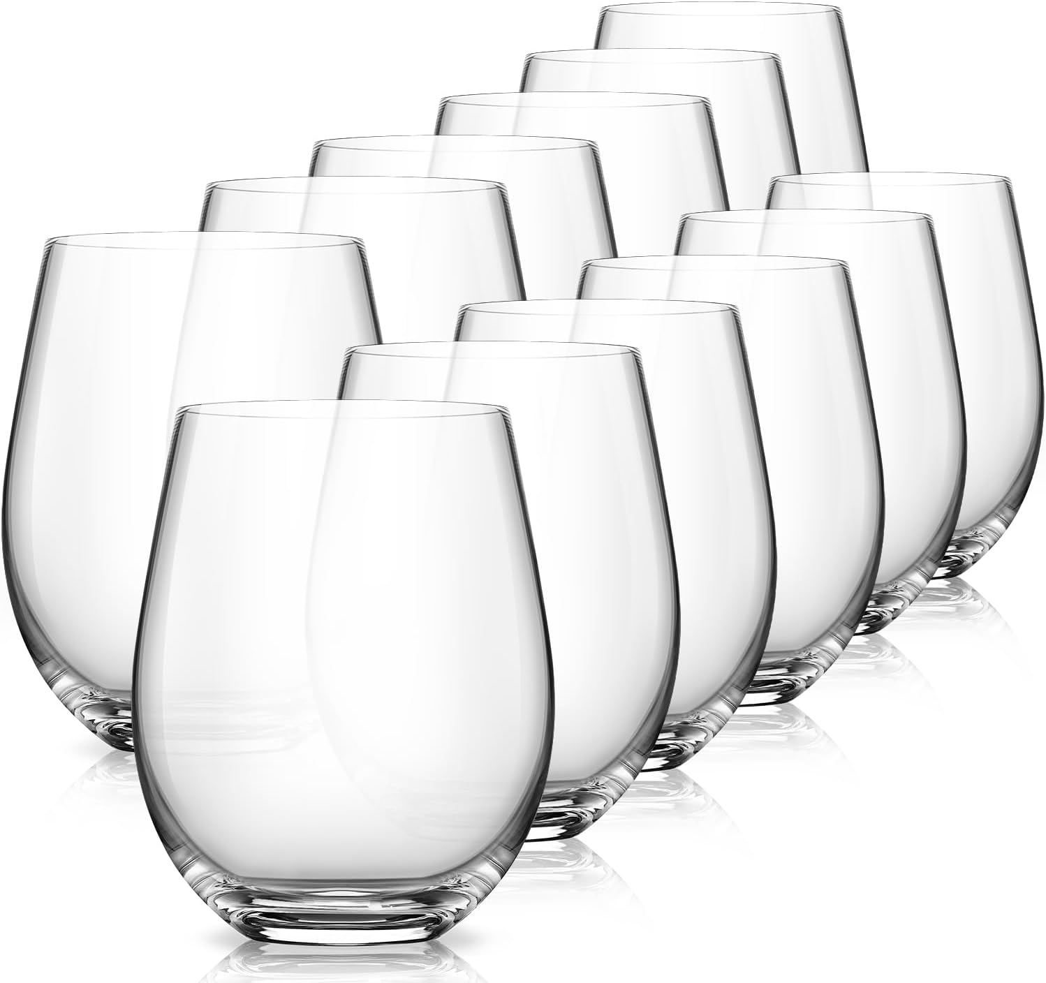 LUNA & MANTHA Stemless Wine Glasses Set of 12 for Any Occasion