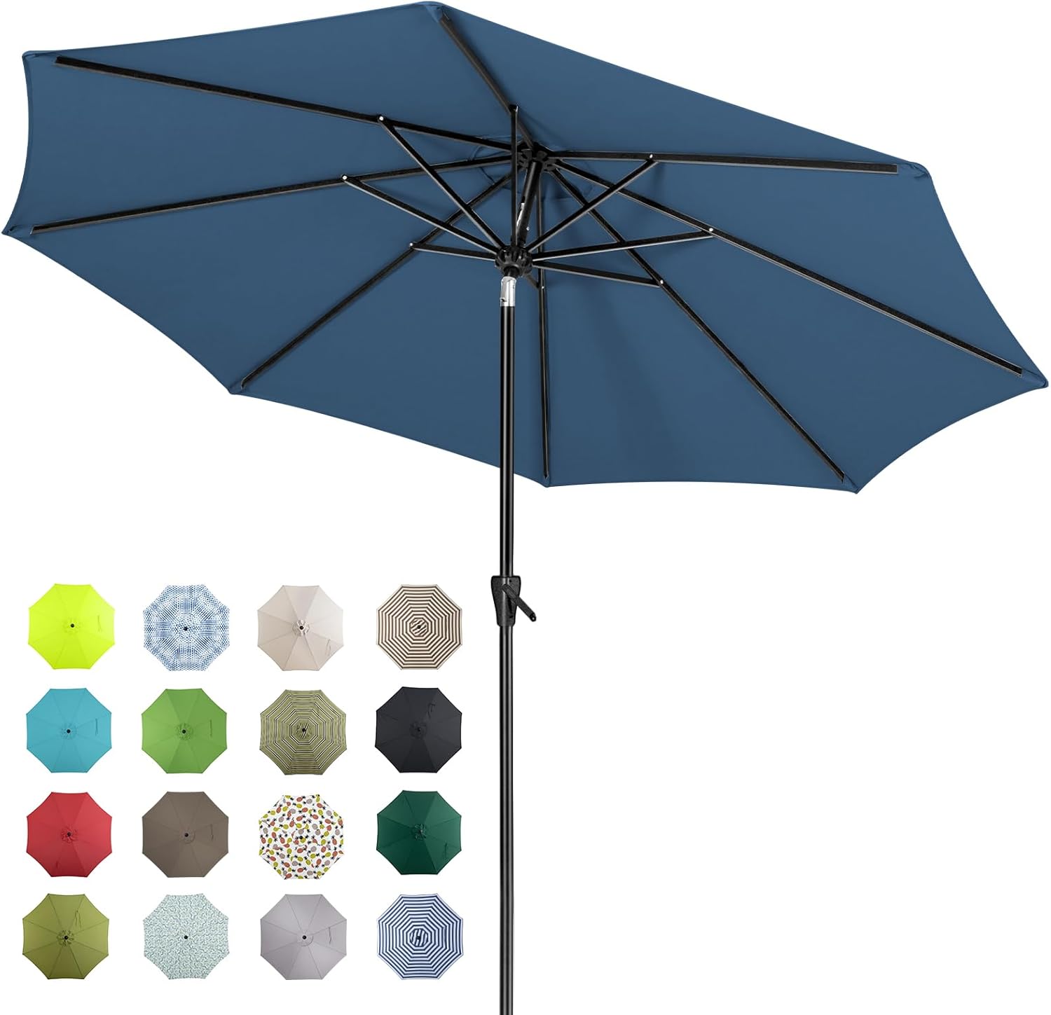 Tempera Patio Market Outdoor Table Umbrella with Auto Tilt