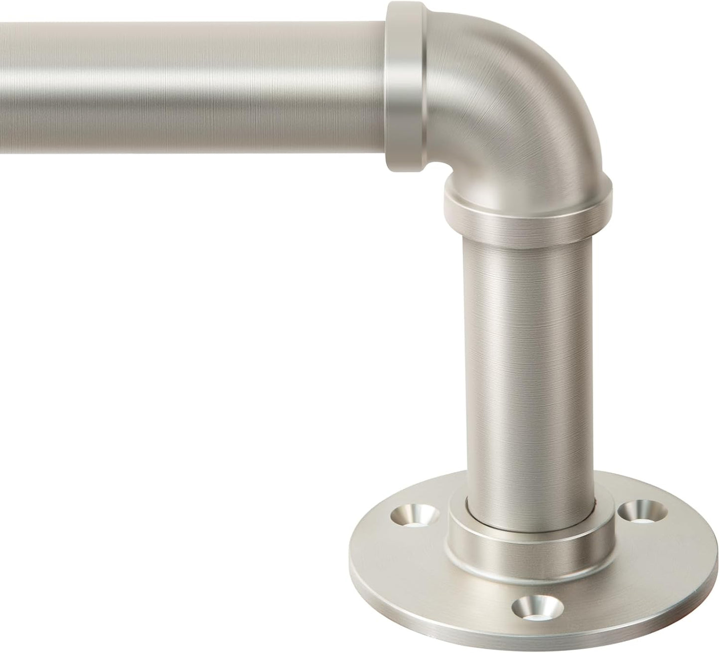 Zeerobee Adjustable Curtain Rods 72 to 144 in Brushed Nickel