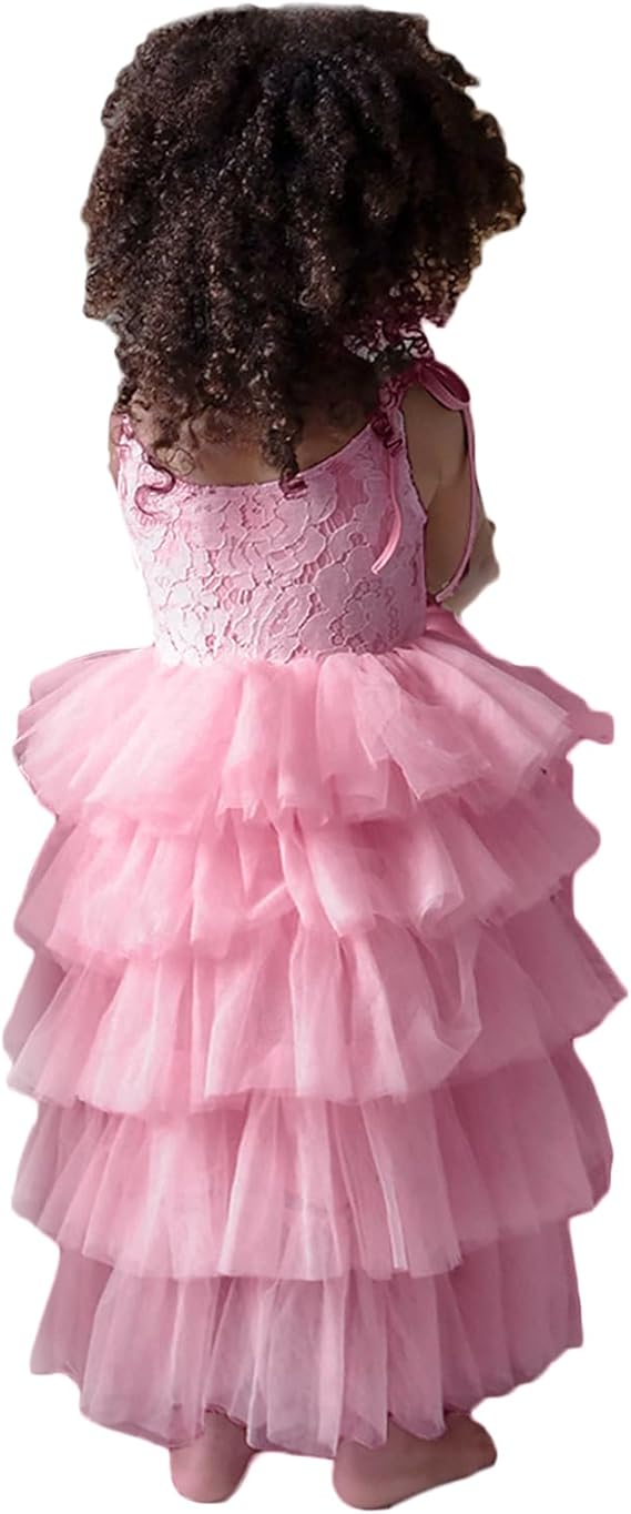 NNJXD Flower Girl's Wedding Dress with Lace and Tulle Design