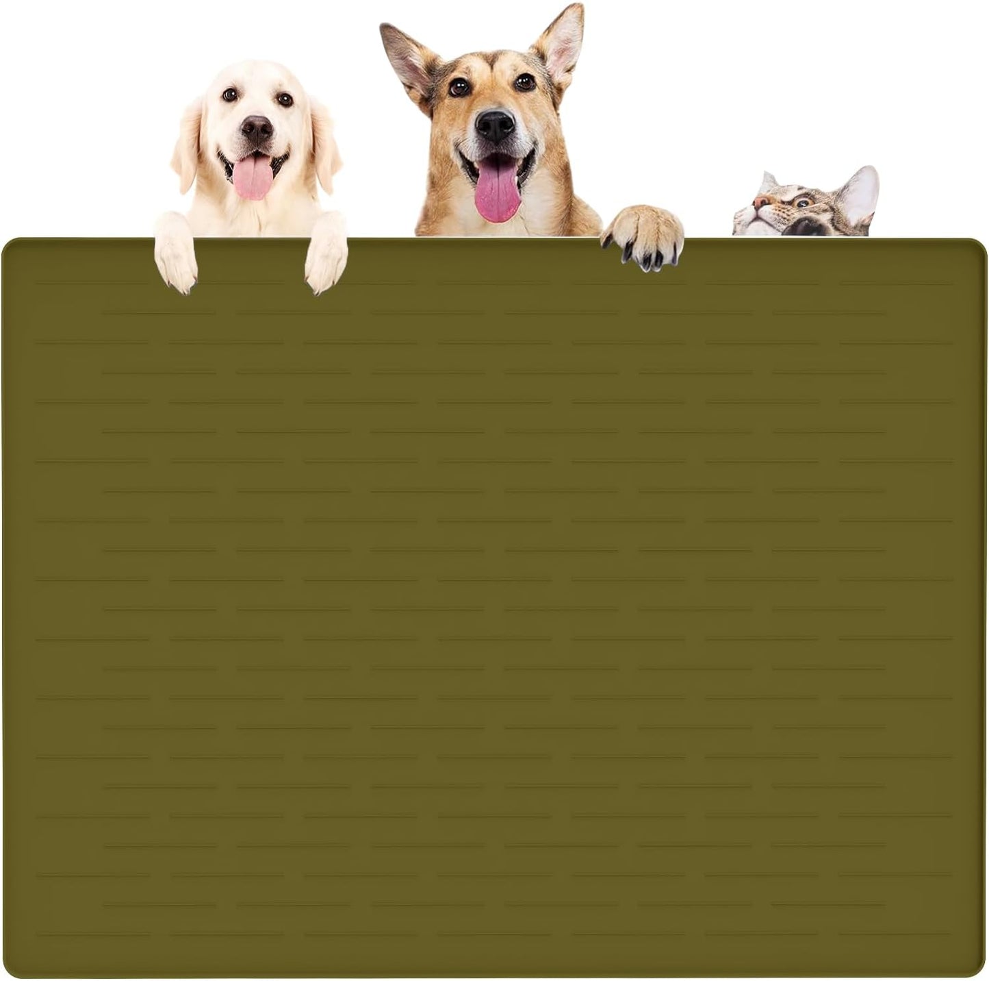 Large Pet Food Mat for Dogs and Cats - Silicone Nonslip Design