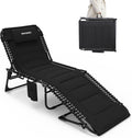 Oversized Padded Outdoor Folding Lounge Chair for Adults - 5-Position