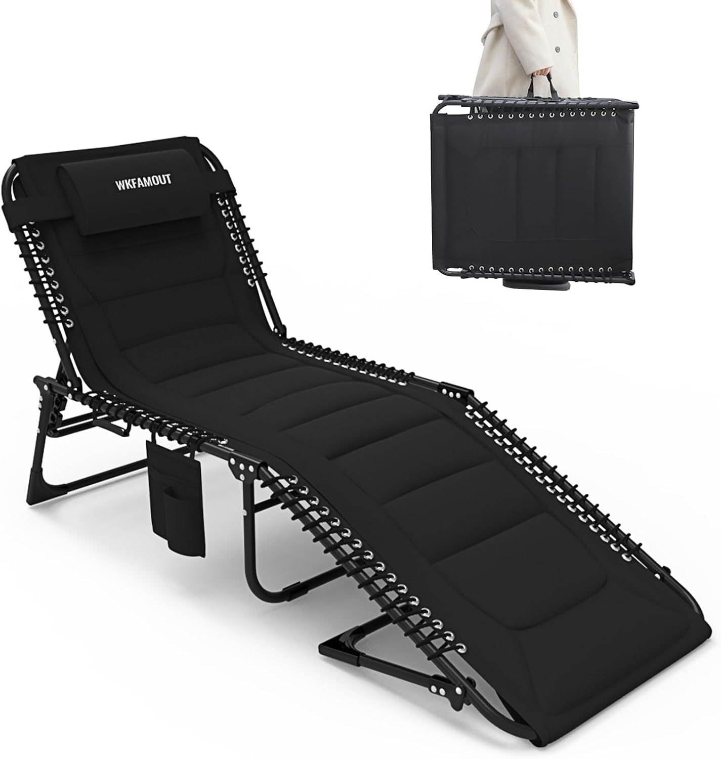 Oversized Padded Outdoor Folding Lounge Chair for Comfort