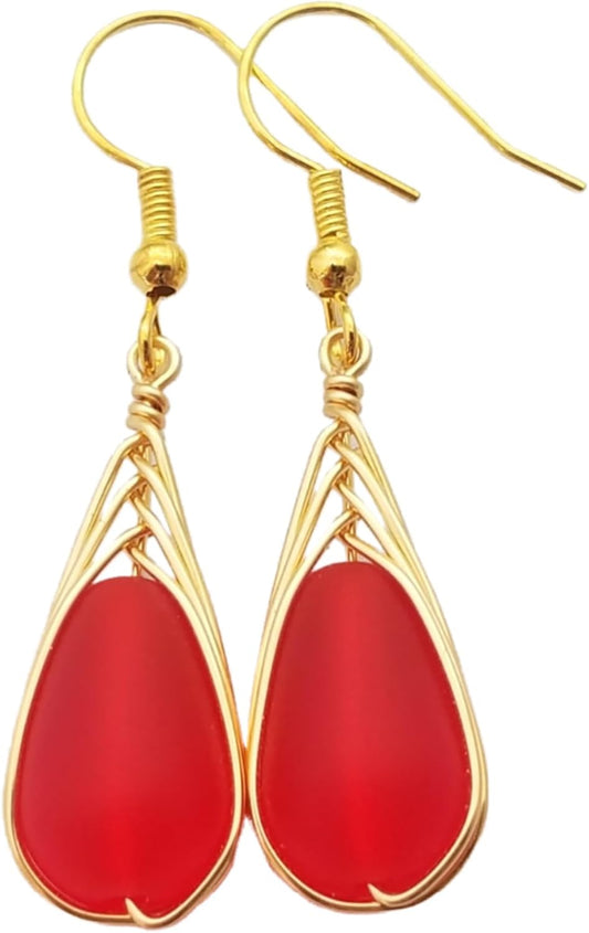Yinahawaii Handmade Sea Glass Earrings for Unique Style Lovers
