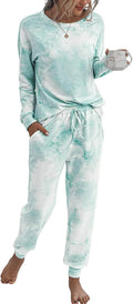 Women's Two Piece Tie Dye Loungewear Set - Cozy Casual Pajama Set