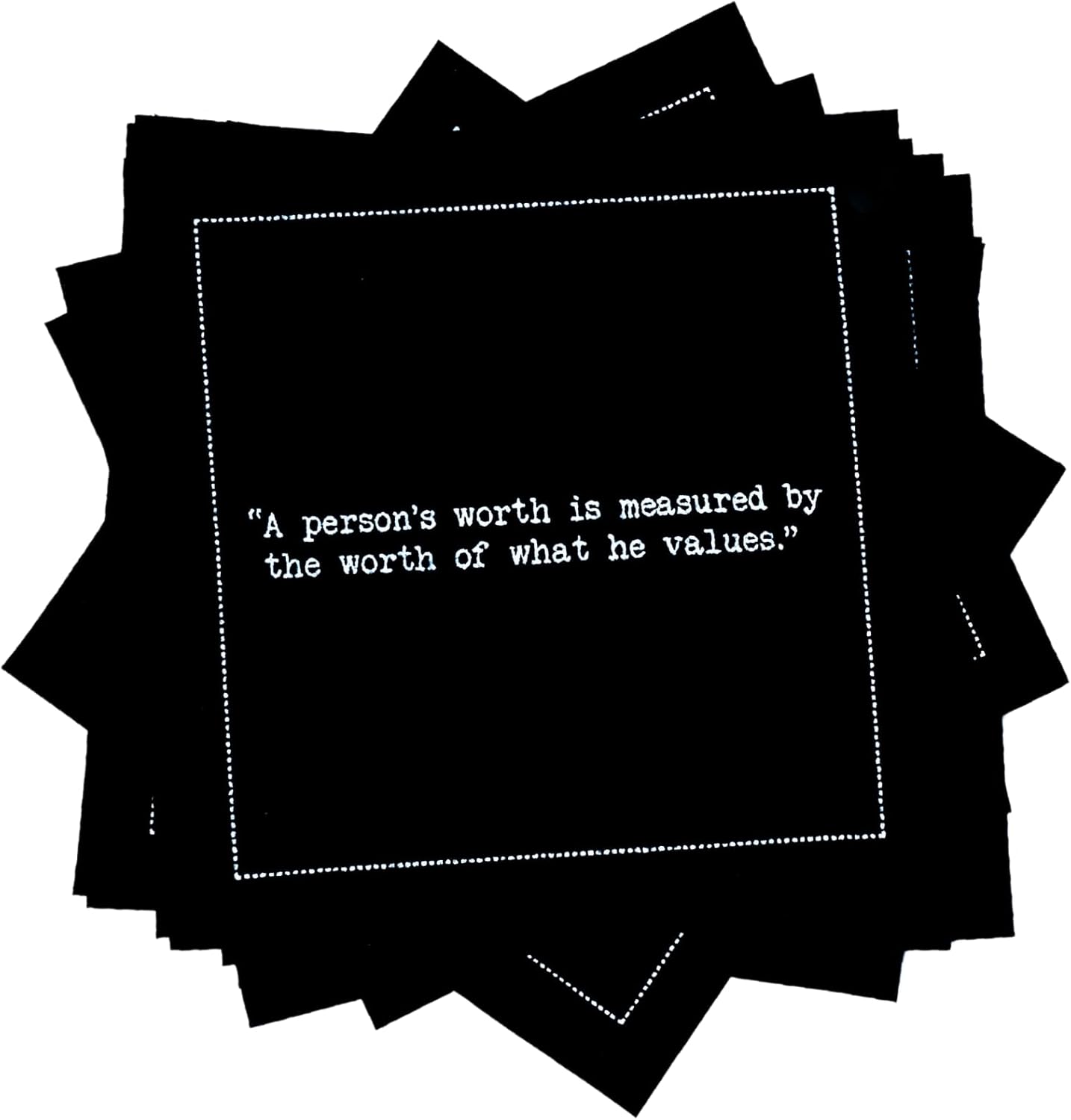Five Star Marcus Aurelius Quotes Black Cotton Cocktail Napkins