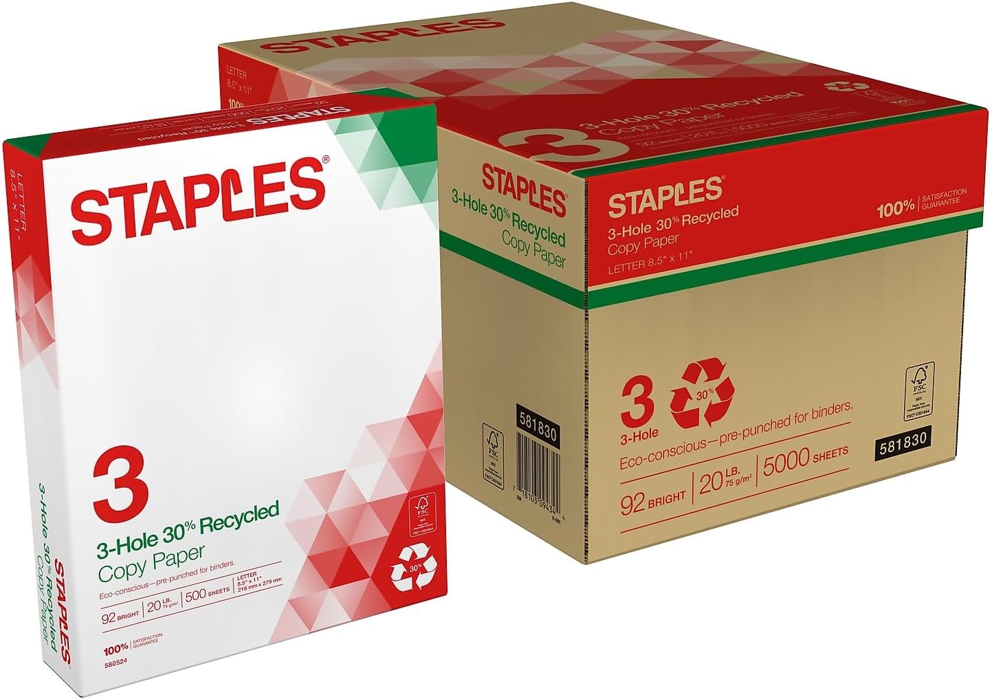 Recycled 8.5 x 11-Inch Copy Paper for Everyday Use, 5000 Sheets
