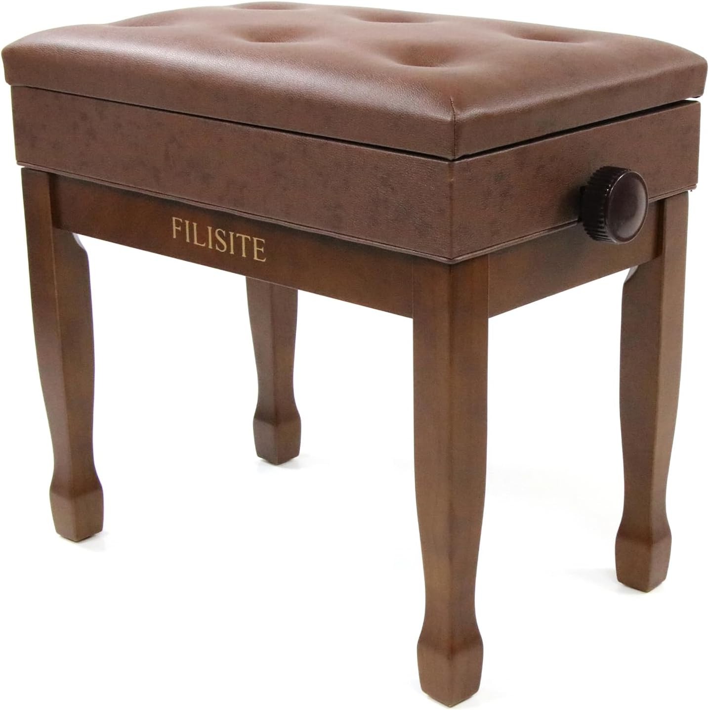 Adjustable Height Piano Stool Bench with Music Storage and Comfort