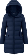 Women's Lightweight Winter Puffer Coat with Hood - Warm & Water