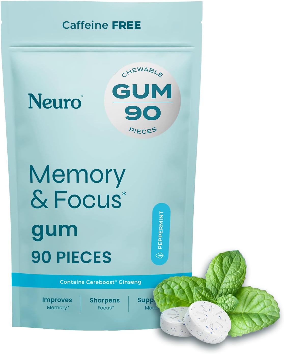 Neuro Memory & Focus Gum for Enhanced Clarity and Energy