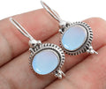 Solid 925 Sterling Silver Opal Dangle Earrings - Hypoallergenic Gift