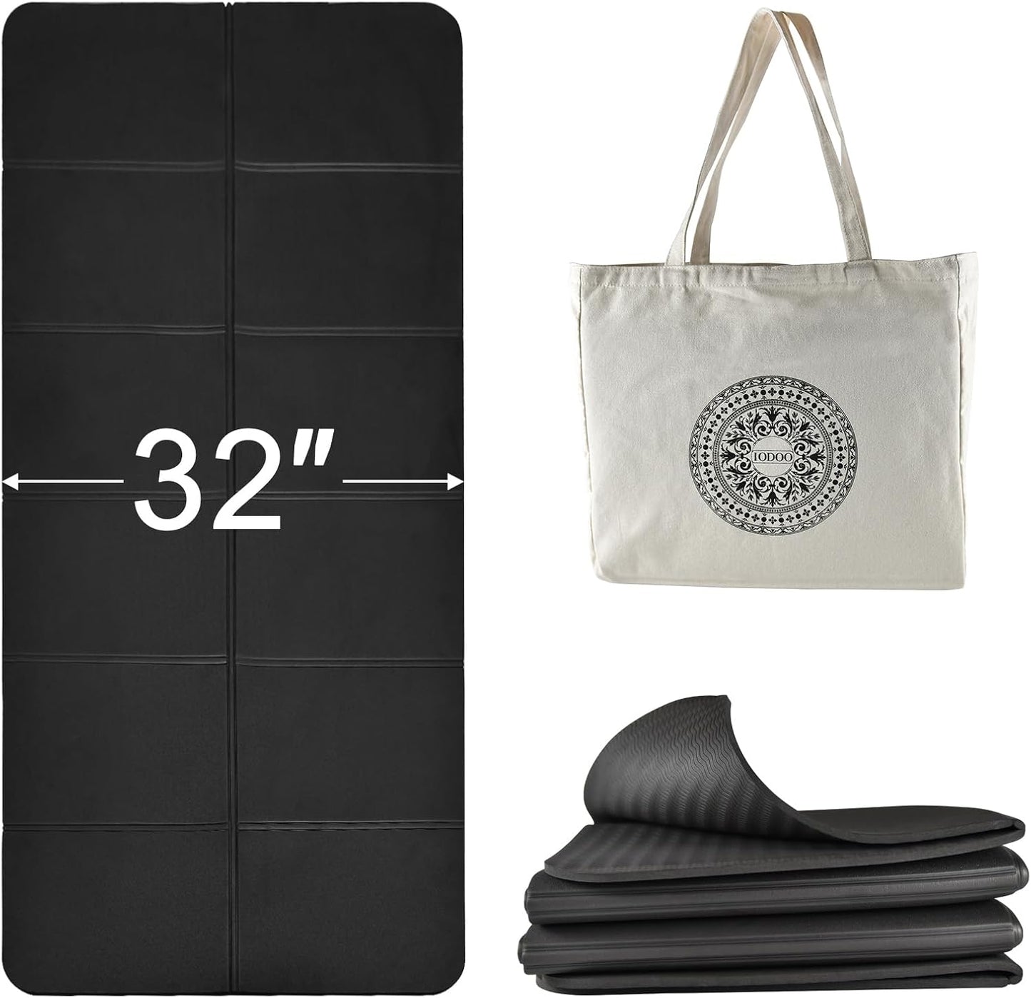 Foldable Yoga Mat for Travel - Extra Thick Non-Slip TPE Design