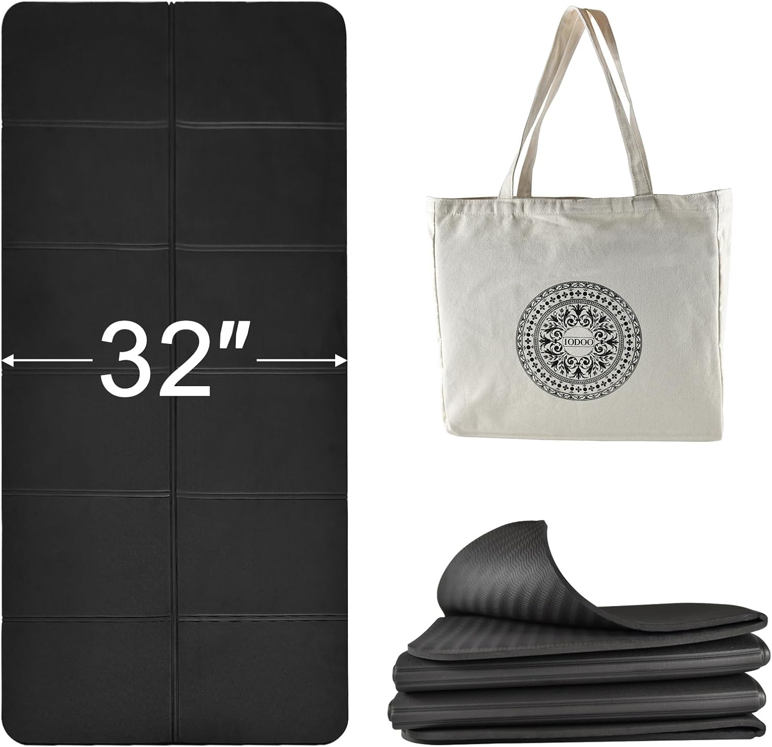 Foldable Yoga Mat for Travel - Extra Thick Non-Slip TPE Design