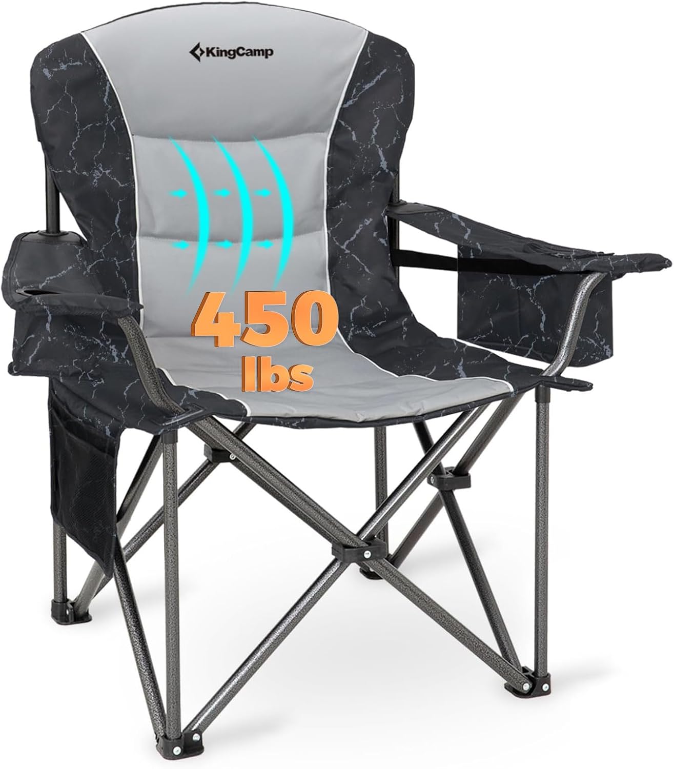 Oversized Camping Folding Chair with Heavy Duty 450 LBS Support