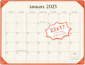 Large Desk Calendar 2025-2026 22 x 17 in - Minimalist Desk Mat