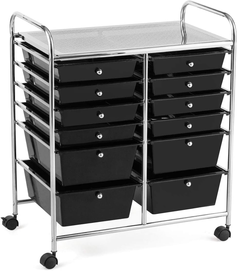 GOFLAME 12-Drawer Rolling Storage Cart for Home and Office