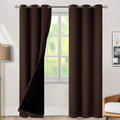 100% Blackout Brown Curtains 2 Panels 42 x 84 in - Thermal Insulated