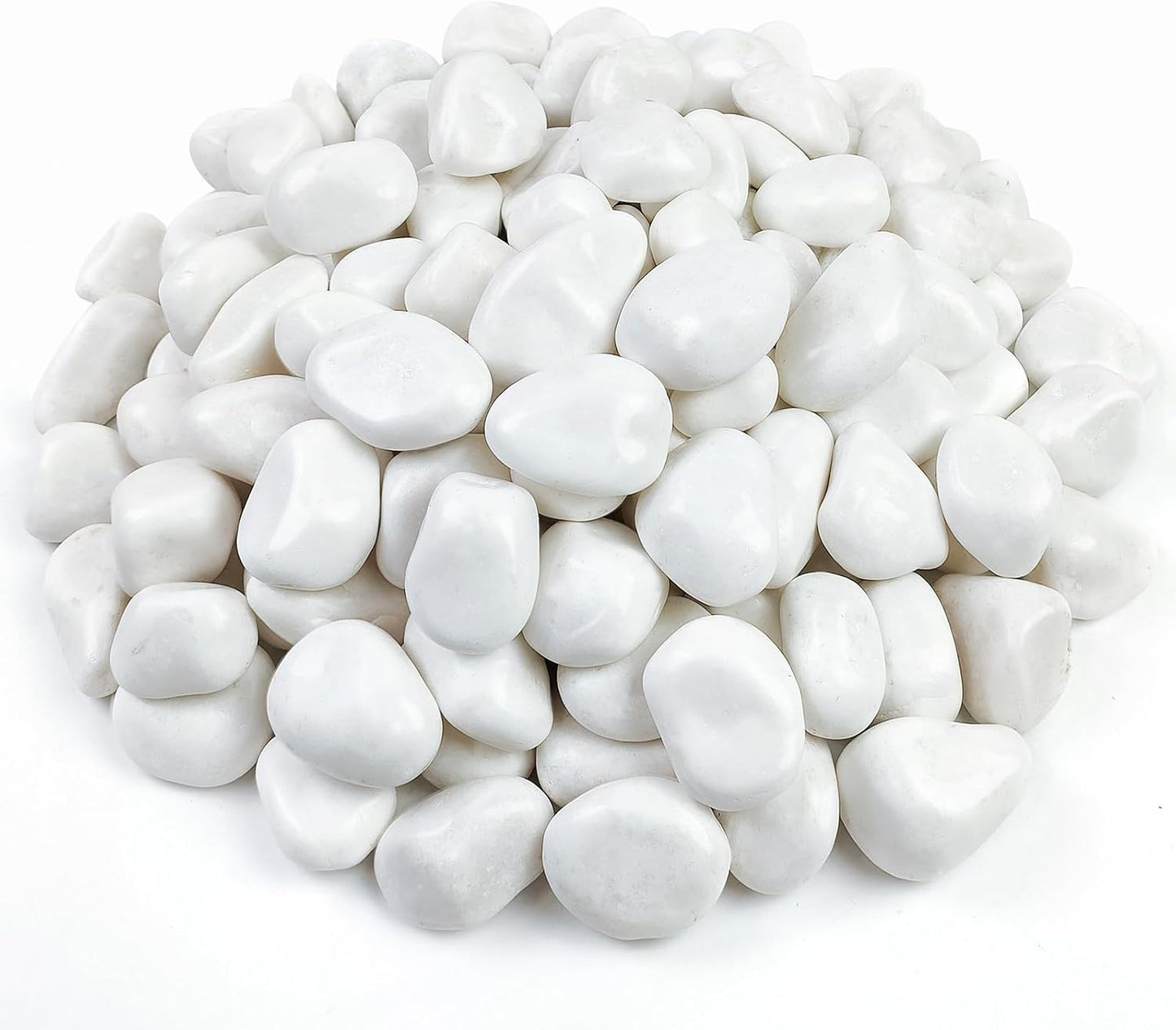 20 lbs White Rocks for Gardens - Decorative Pebbles for Plants
