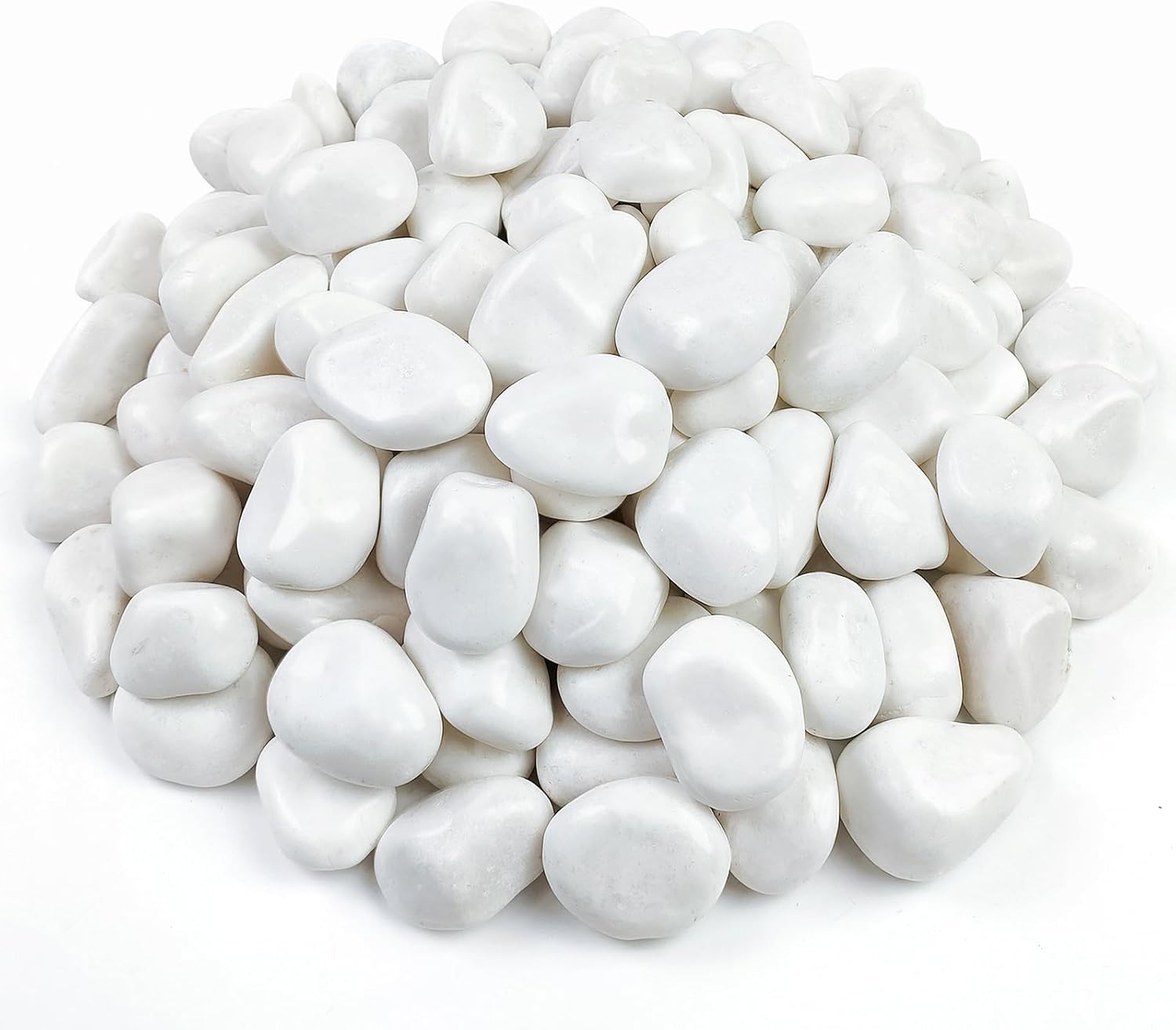 20 lbs White Rocks for Gardens - Decorative Pebbles for Plants