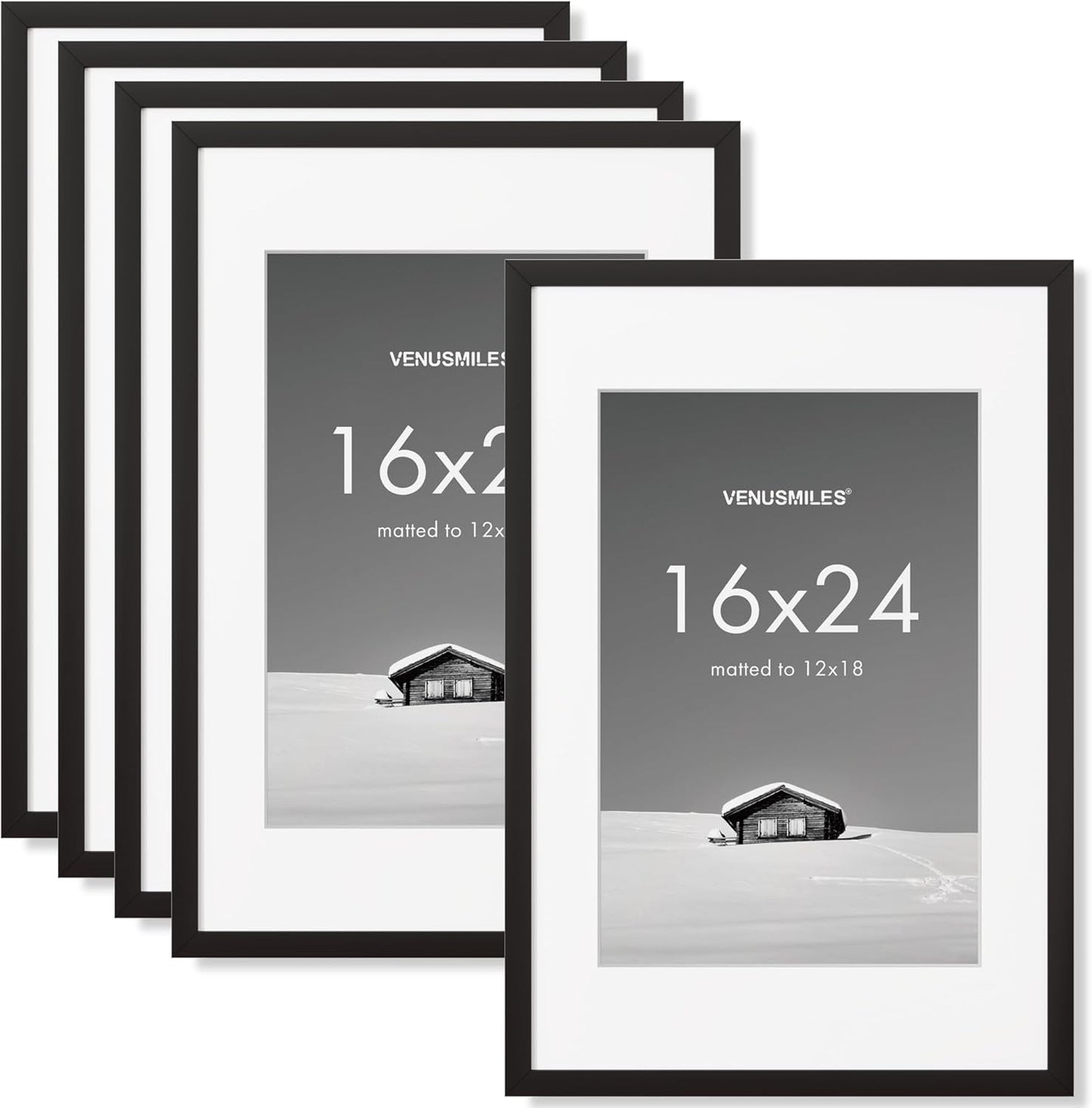 16x24 Picture Frame Set - Versatile Black Frames for Photos