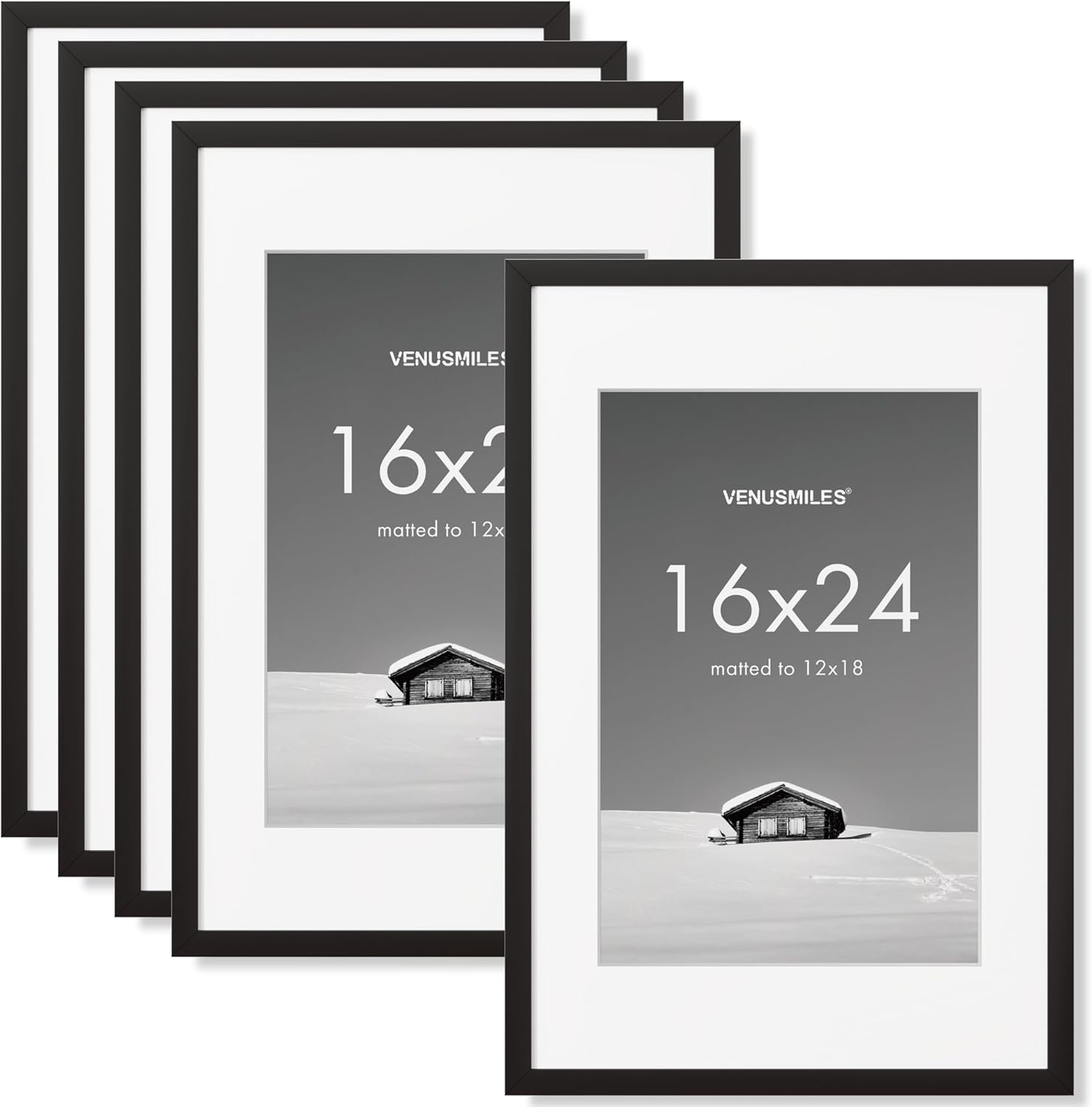 16x24 Picture Frame Set - Versatile Black Frames for Photos