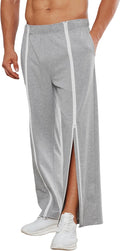 Tear Away Pants for Men Full Zipper Legs Sweat Pants - Easy On/Off Fit