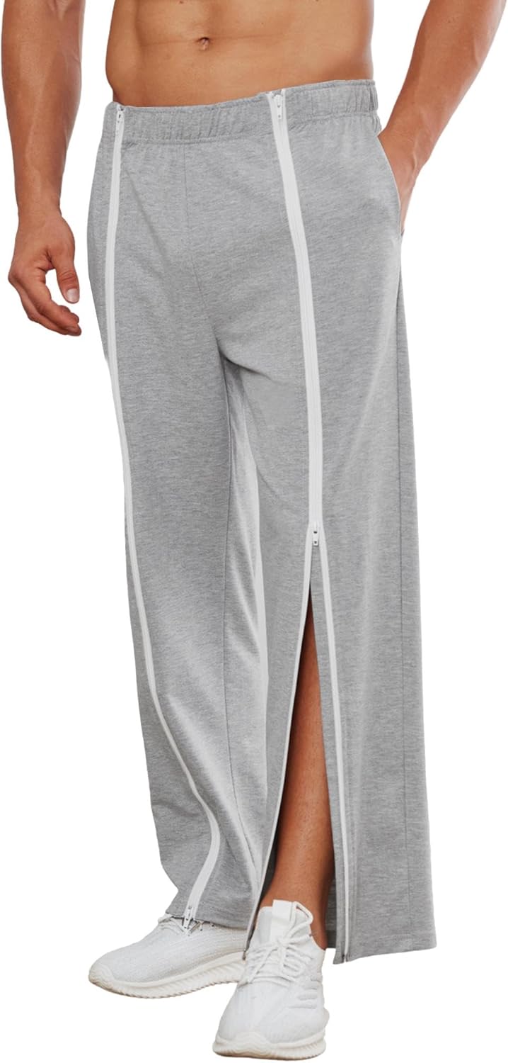 Deyeek Tear Away Pants for Men with Full Zipper Legs Design