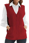 WomensKnit Sweater Vest V Neck Sleeveless Cardigan - Timeless Layering