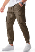 Men's Cargo Joggers Stretch Elastic Waist Drawstring - Comfortable Fit