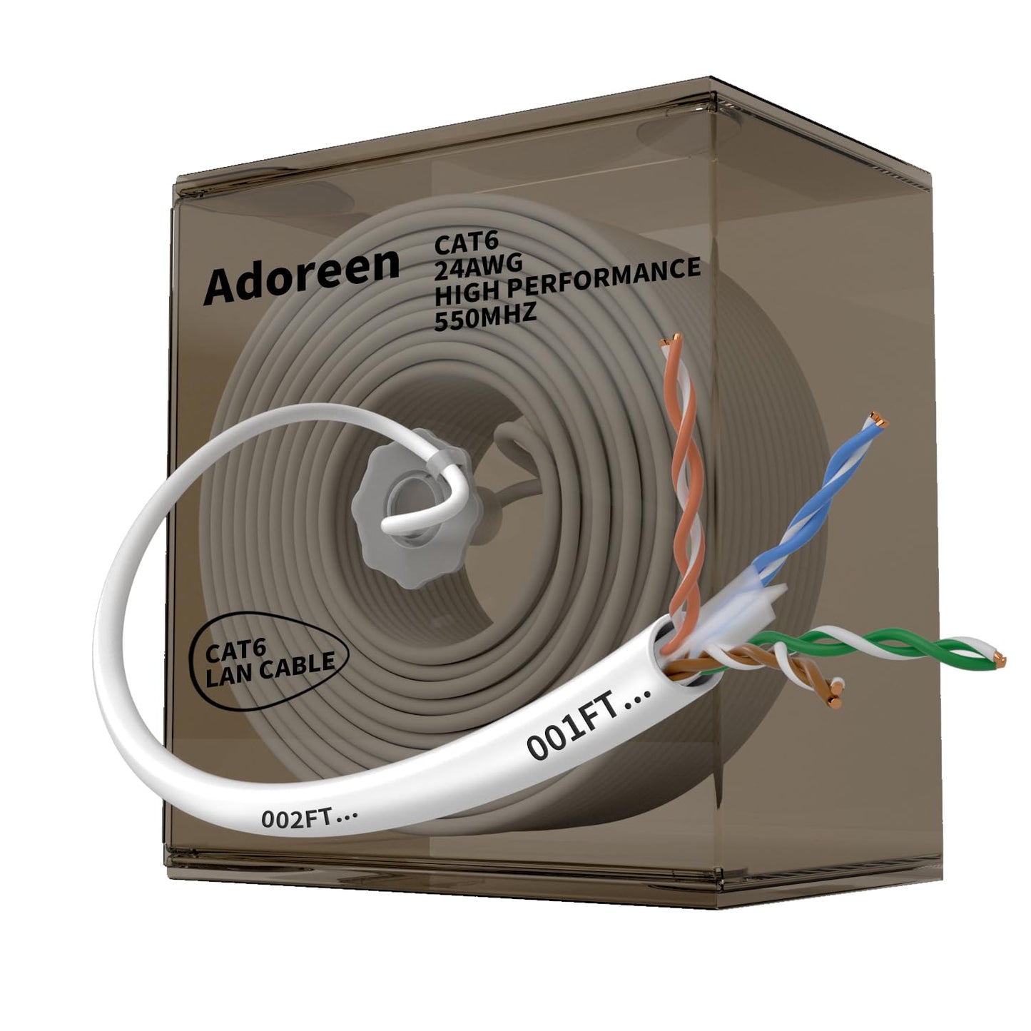 Adoreen Bulk Cat 6 Ethernet Cable 1000 Ft for High-Speed Internet