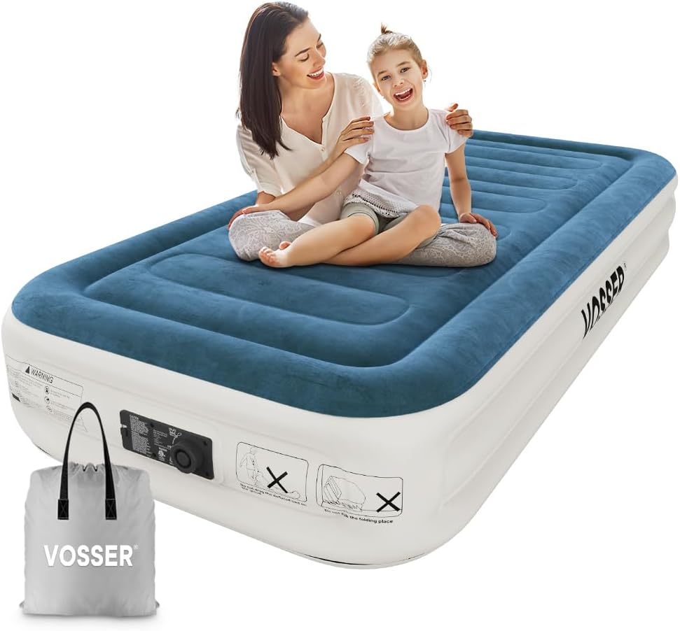 VOSSER Twin Air Mattress with Built-in Pump for Easy Use