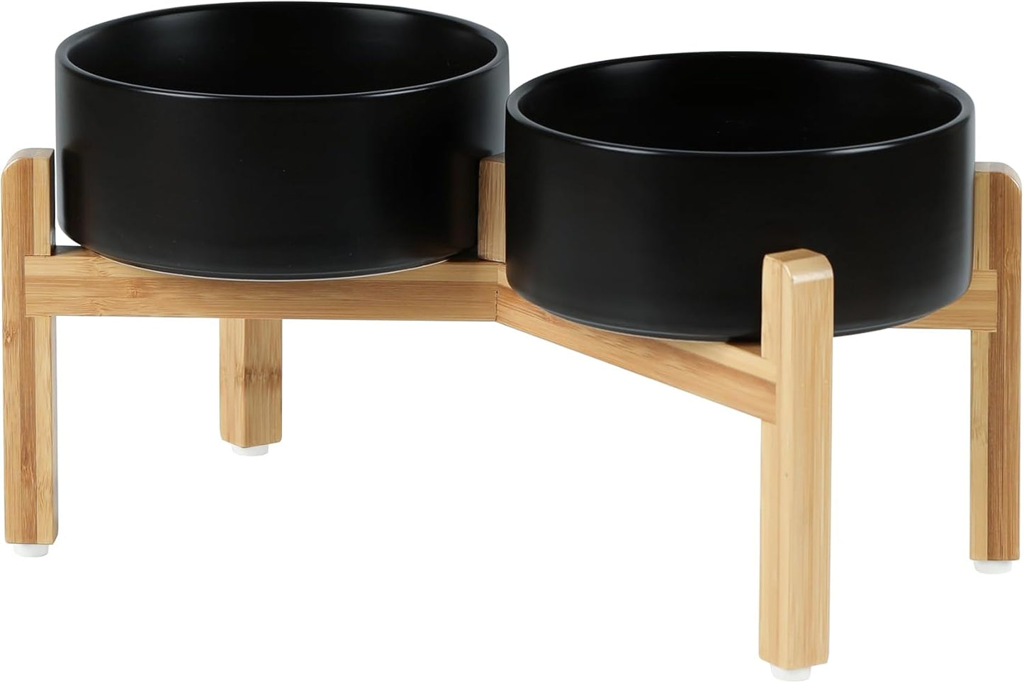 Ceramic Raised Double Bowls Set for Medium Breed Dogs