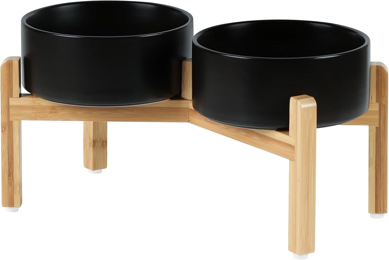 Ceramic Raised Double Bowls Set for Medium Breed Dogs