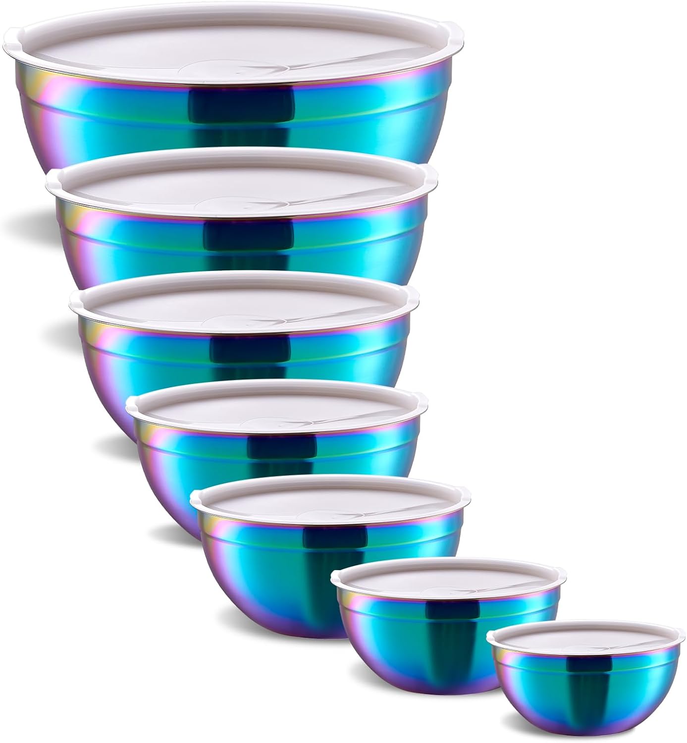 Rainbow Mixing Bowls with Airtight Lids for Every Kitchen