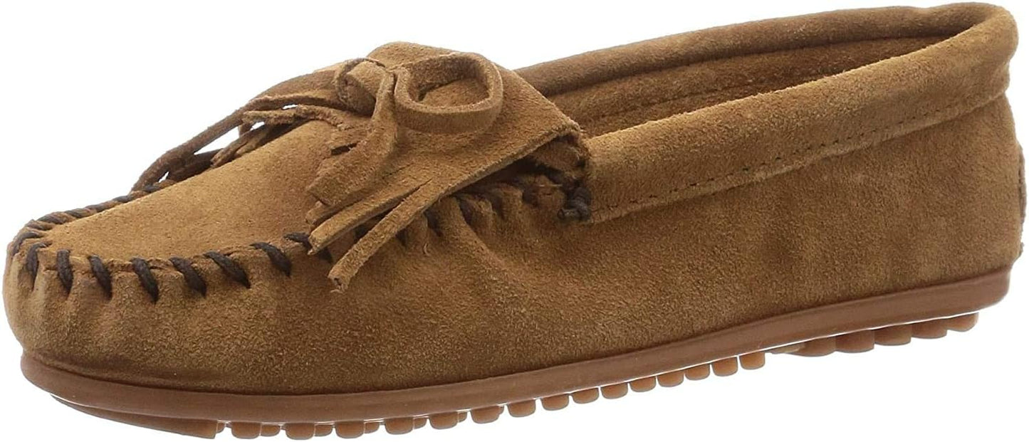Minnetonka Women's Kilty Suede Hardsole Moccasin for Comfort