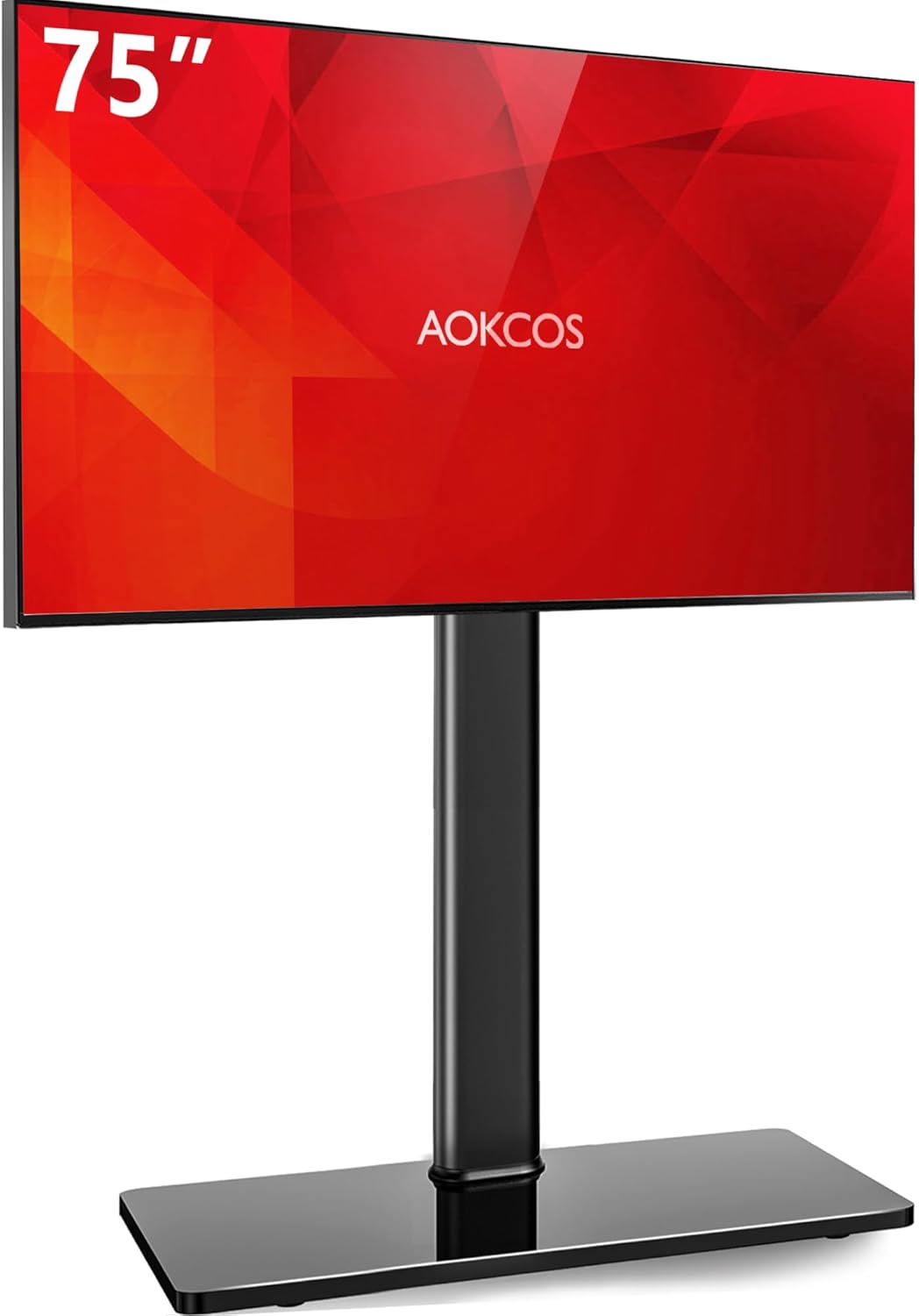 Space-Saving Swivel TV Stand for 43-75 TVs: 8-Level Height Adjust, MAX VESA 400x600mm