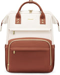 LOVEVOOK Leather Backpack for Women 18 in - Spacious Professional