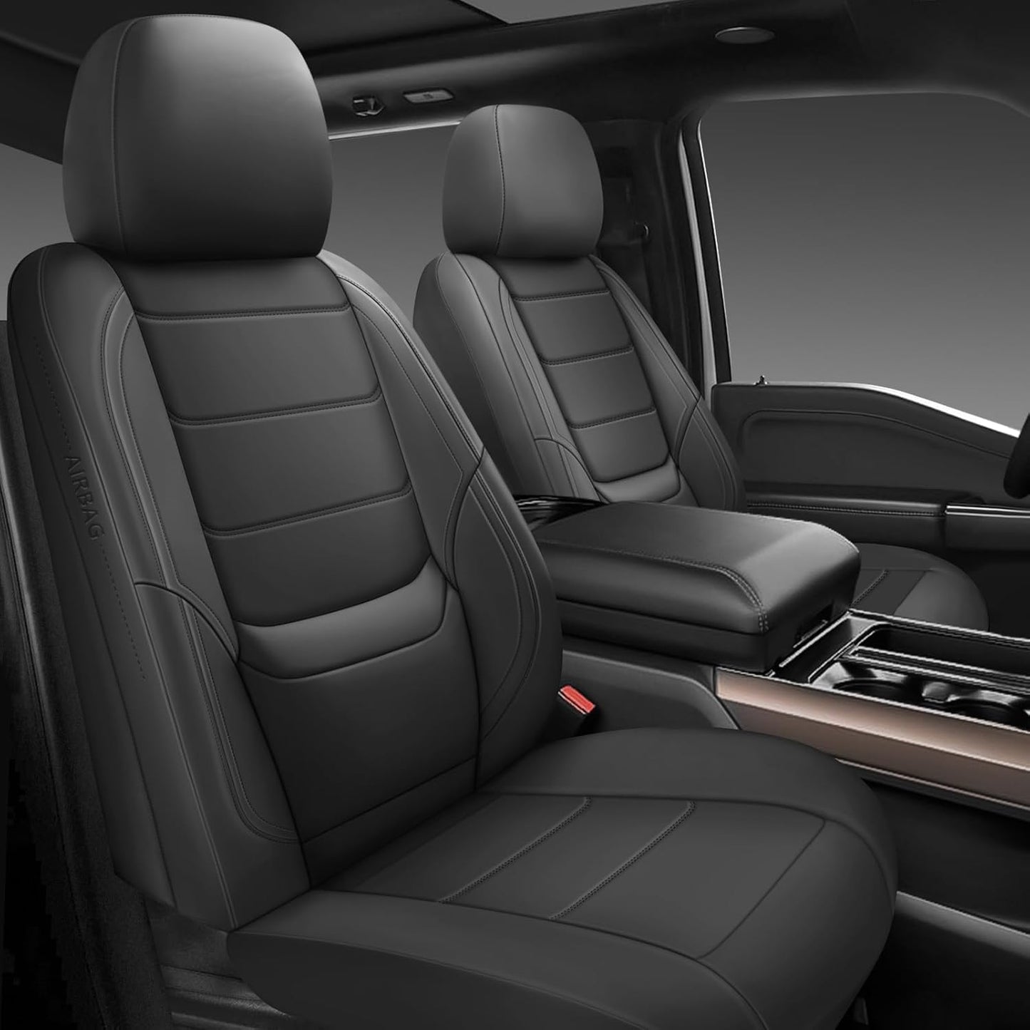 Universal Leather Car Seat Covers Full Set for Most Vehicles