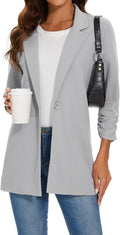 Unifizz Women Long Blazer for Business Casual - Lightweight 3/4 Sleeve