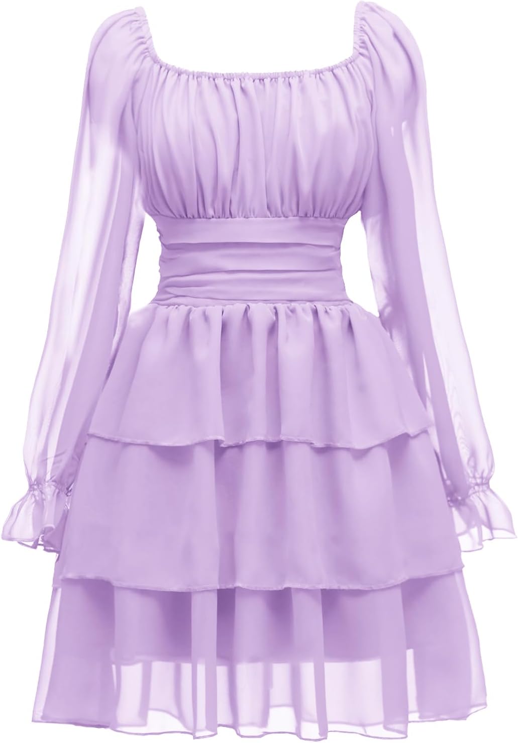 OBBUE Women's Summer Dress with Tie Back and Square Neck Design