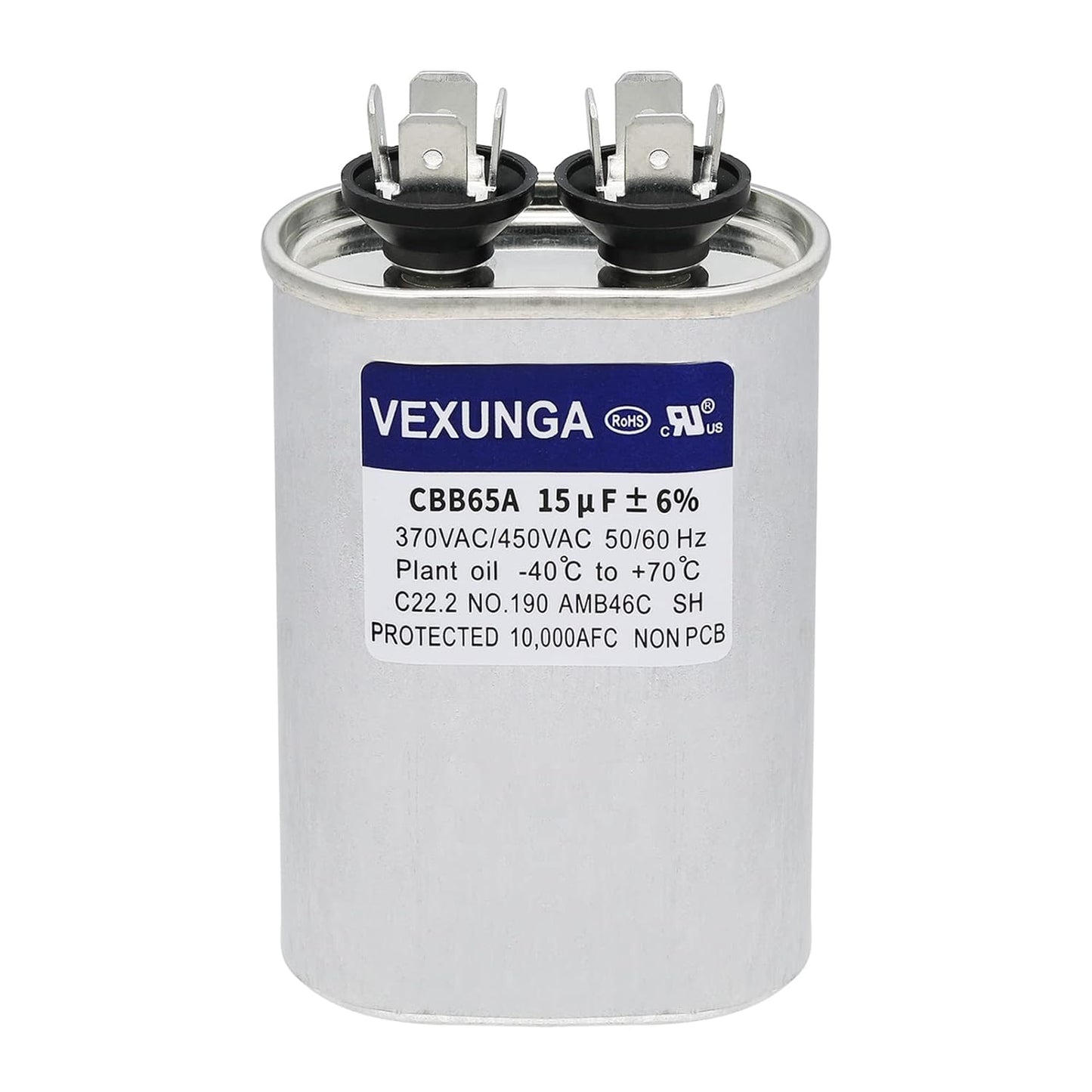 High Performance 15uF Oval Run Capacitor for AC Unit - VEXUNGA