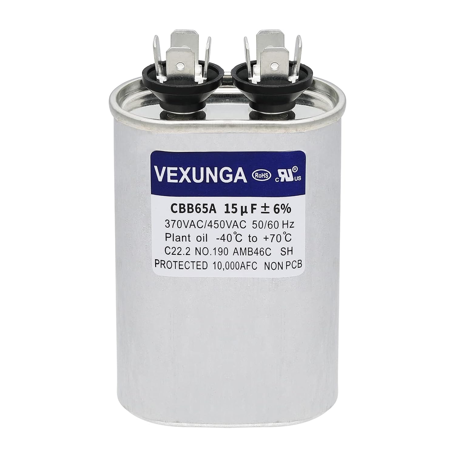 High Performance 15uF Oval Run Capacitor for AC Unit - VEXUNGA