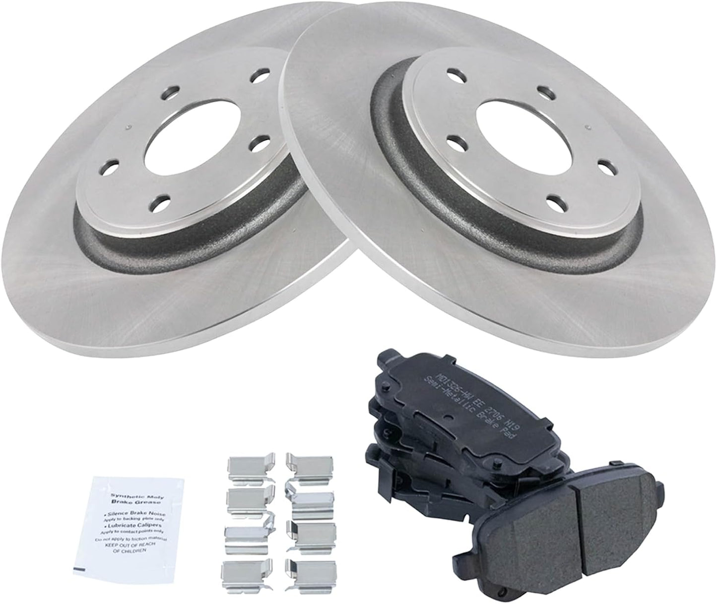 TRQ Rear Brake Pad & Rotor Kit for 2011 Dodge Grand Caravan