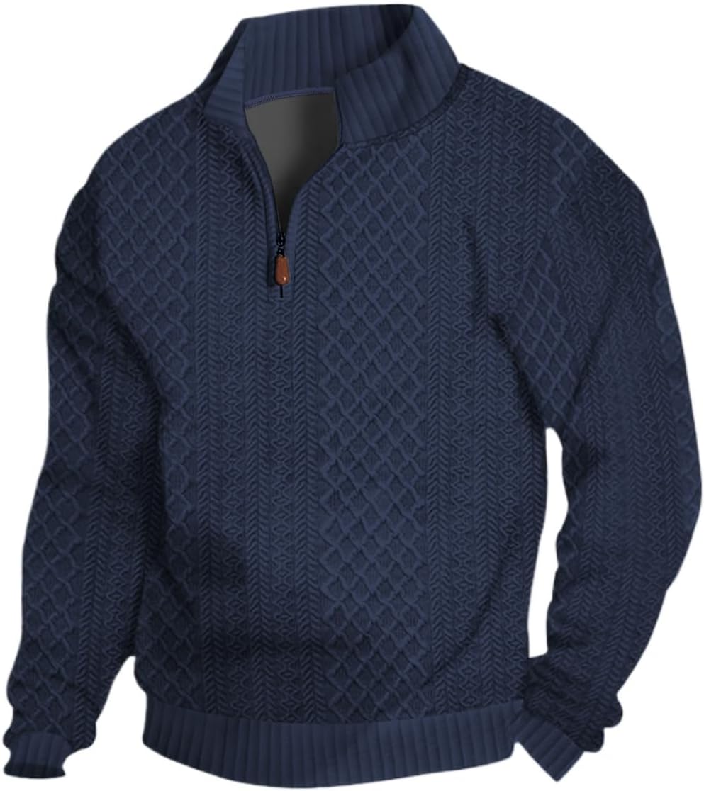 Men's Quarter Zip Sweatshirt Pullover for Casual Style