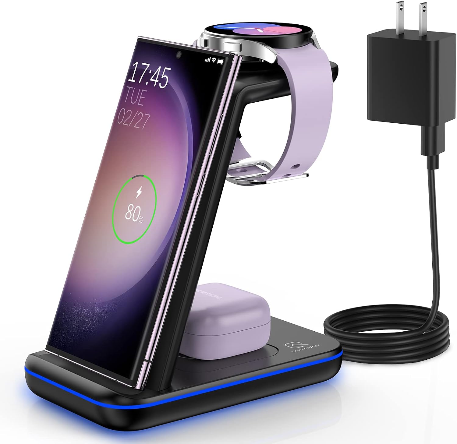 3 in 1 Wireless Charging Station for Samsung Devices - Fast Charge