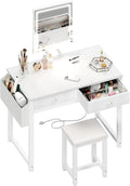 Lufeiya 32 Makeup Vanity Desk Set - Mirror, Light, Power Outlet